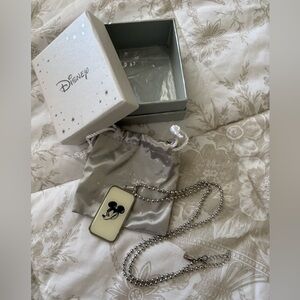 Disney Anger Mickey Mouse Dog Tag Necklace 24” Adjustable Stainless Steel